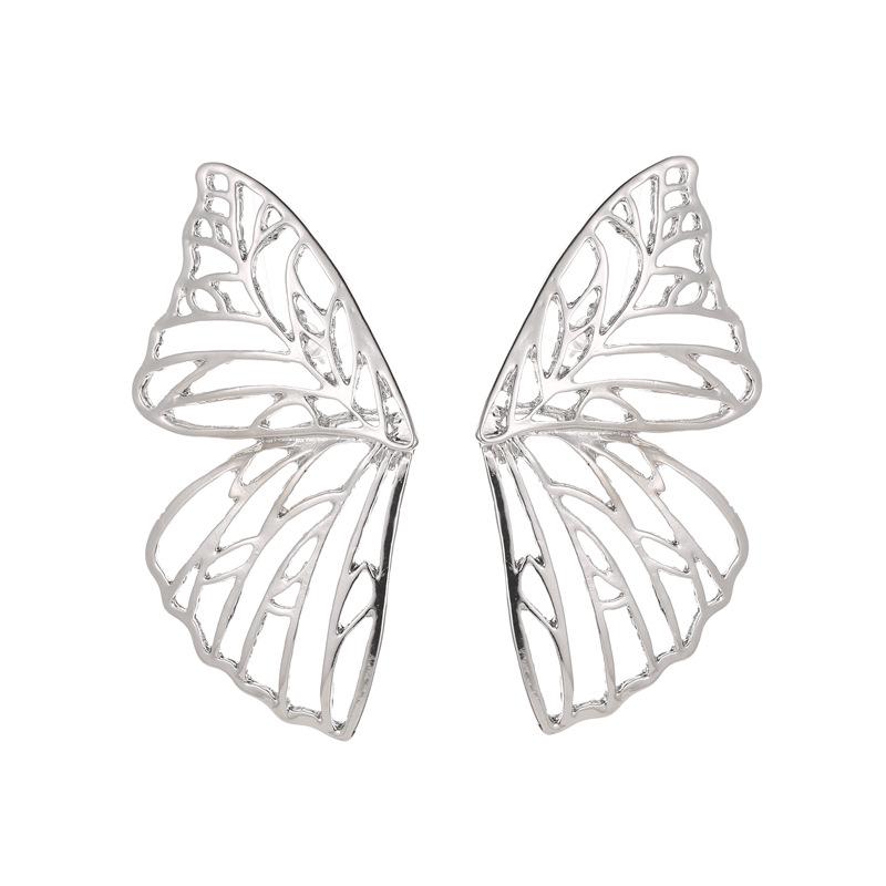 Exaggerated Openwork Butterfly Wings Earrings Trend Fan Shaped Creative Earrings Fashion Jewelry MIT