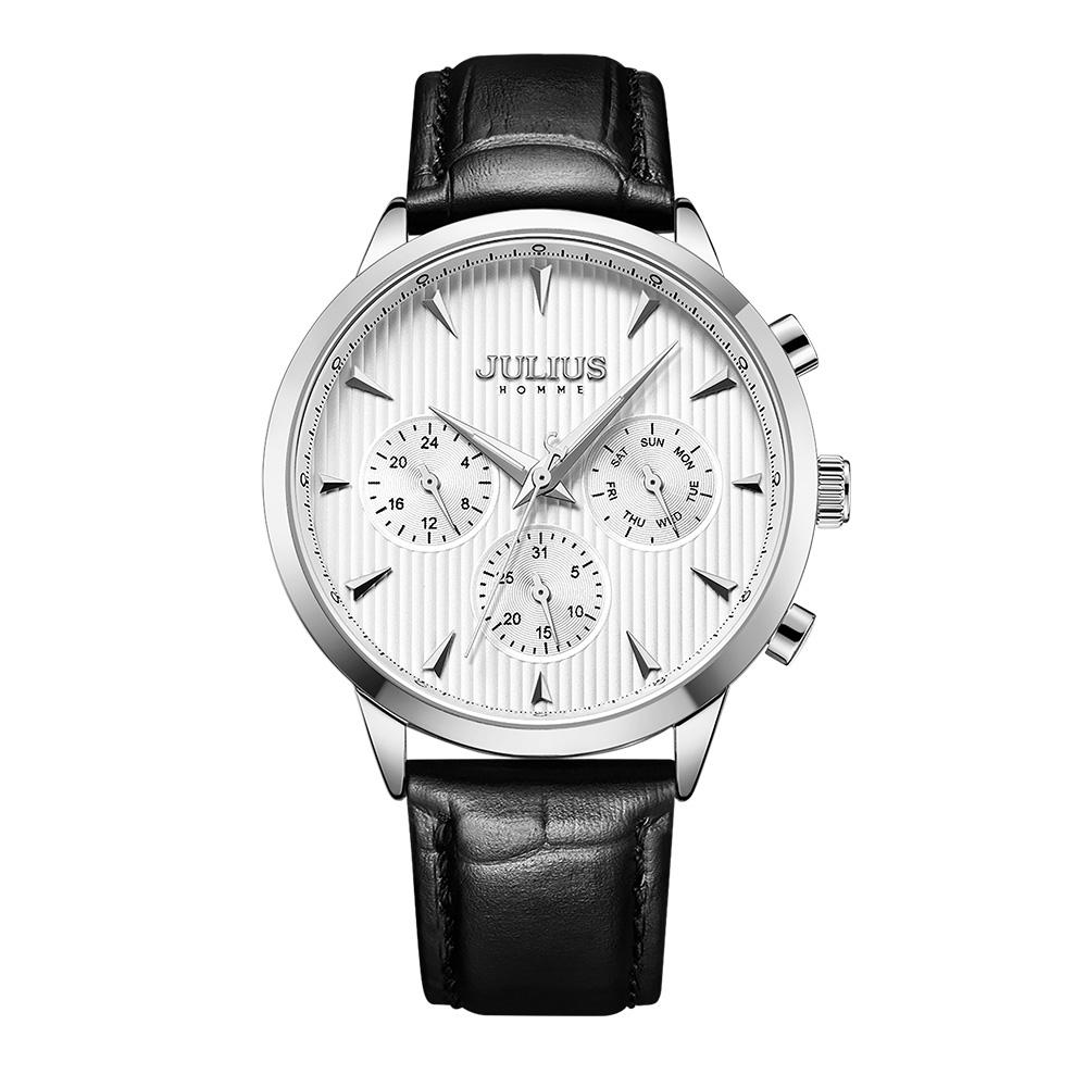 Jyullieoseu Jah-107 Мужские Многофункциональные Кожаные Часы