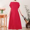 Элегантное женское летнее платье больших размеров, винтажная одежда, однотонные, с коротким рукавом, свободные длинные платья