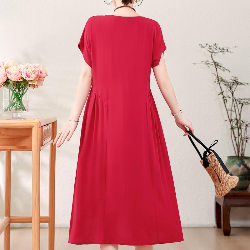 Элегантное женское летнее платье больших размеров, винтажная одежда, однотонные, с коротким рукавом, свободные длинные платья