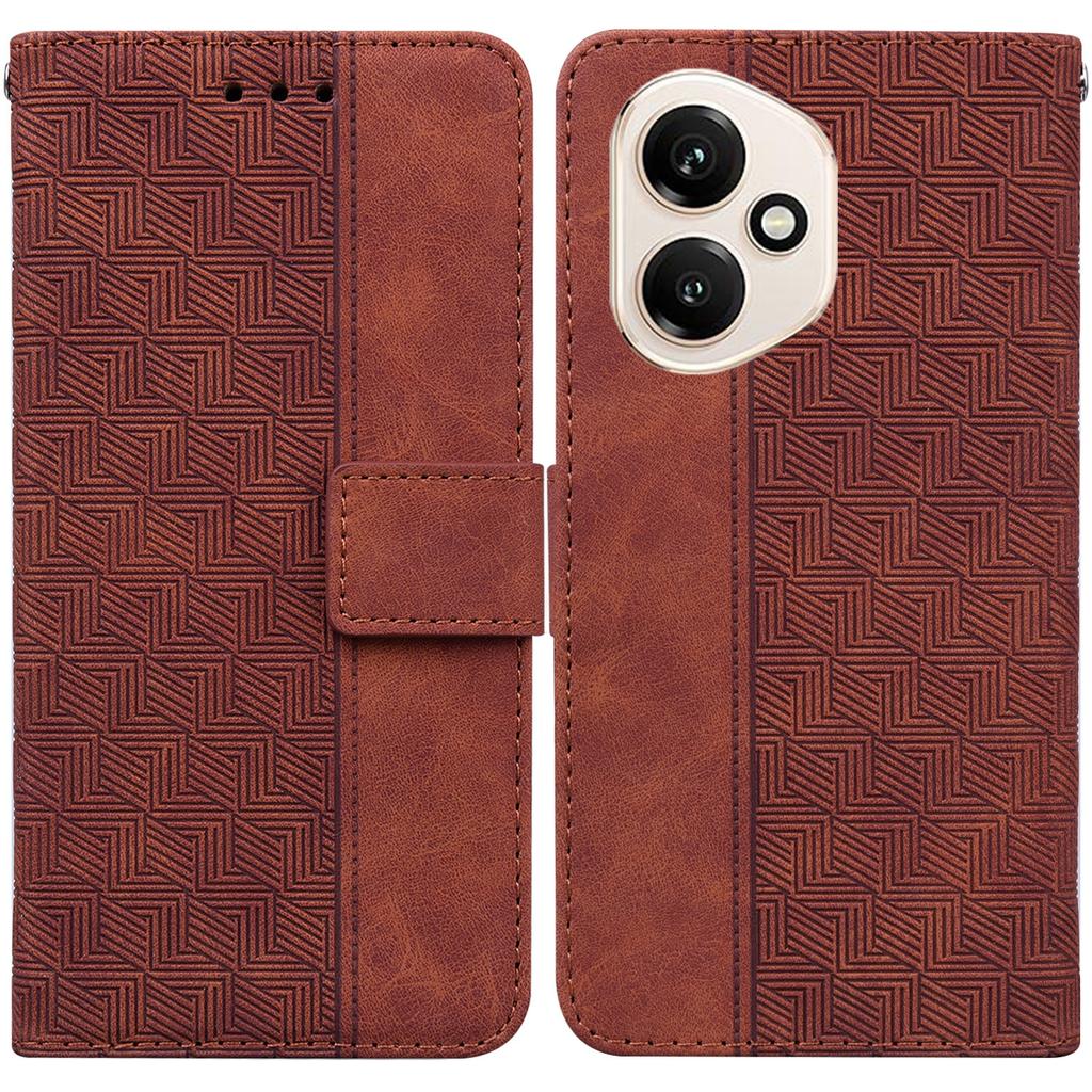 For Honor 400 5G (Global) Case Geometry Pattern Leather Wallet Phone Cover with Wrist Strap