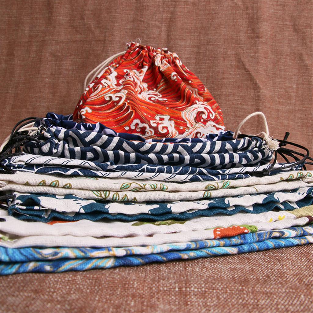 Сумка для ланча Кот Белый медведь Ланч-бокс Мешочек Кулиска Сумка-тоут для пикника Японский стиль Маленькая сумочка Портативная сумка для хранения