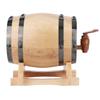 1L Mini Portable Household Oak Wood Wine Barrel Keg Home Brewing EquipmentWood Color with Black