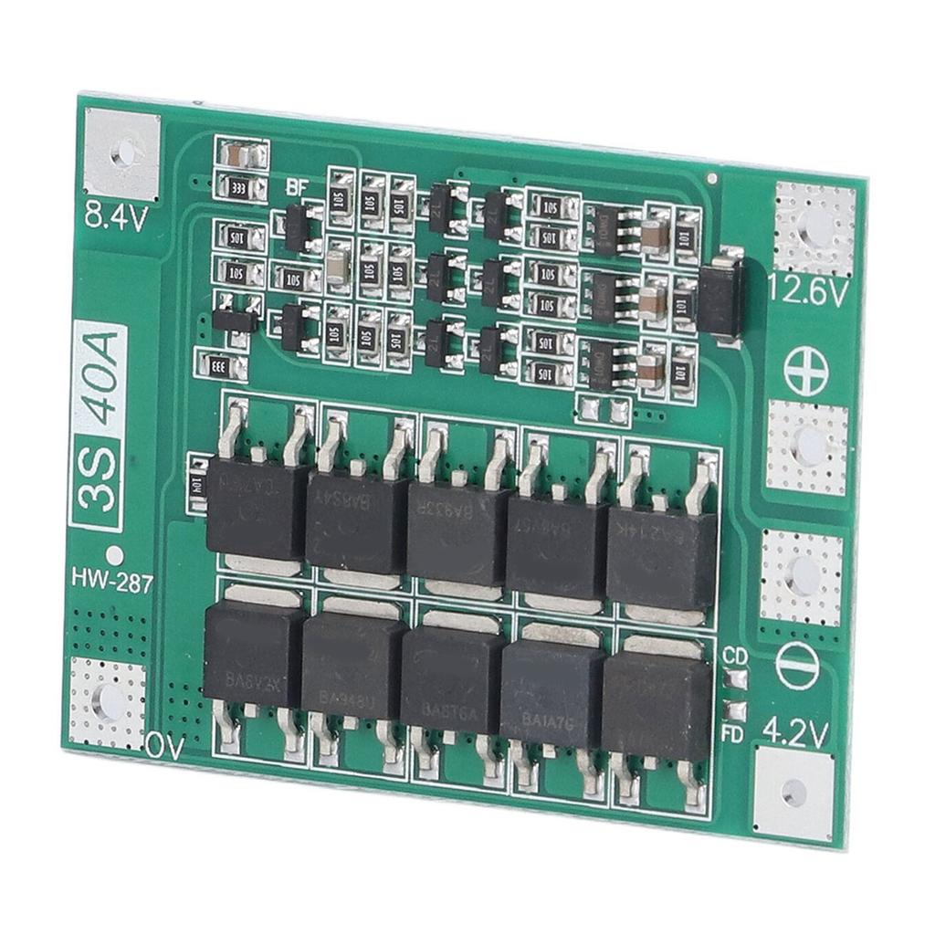 Плата защиты аккумулятора 3S 40A 18650 Литиевый элемент Модуль балансирующей зарядки 12,6 В?13.6V