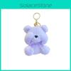 Adorable Shy Bear Plush Keychain Cute Cartoon Doll Key Ring Accessories In Multiple Colors