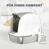 Stainless Steel Cat Litter Box with Lid, for Cats, Enclosed Cat Litter Box with Flip Cover, Scoop