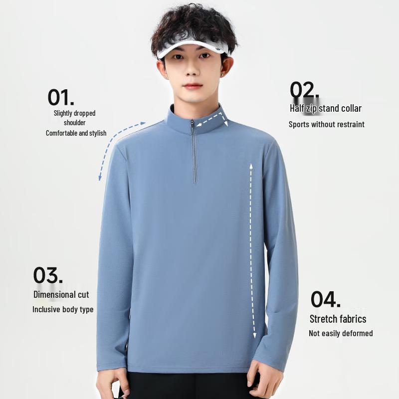 Warrior Men's Quick-Dry Half-Zip Long Sleeve T-Shirt