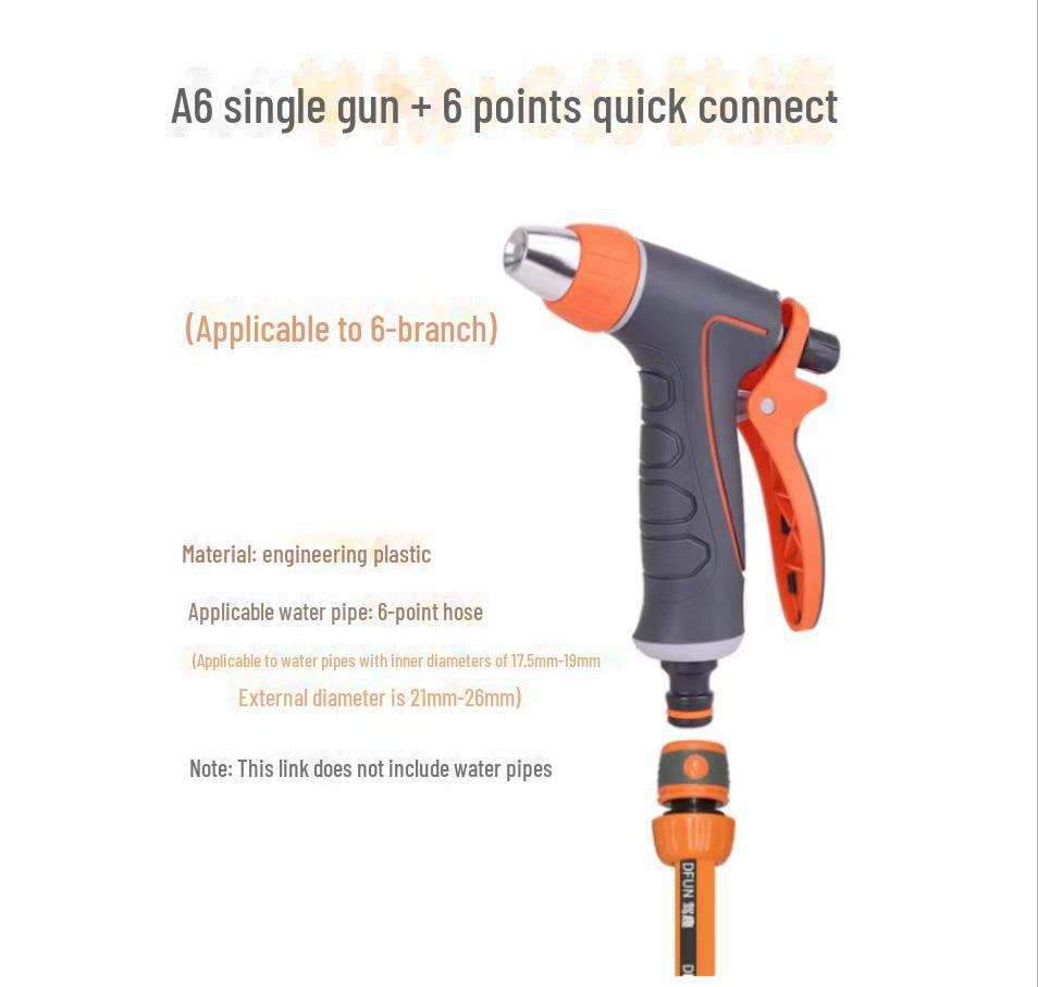 Телескопический шланг высокого давления для мойки автомобиля и комплект насадок для полива сада