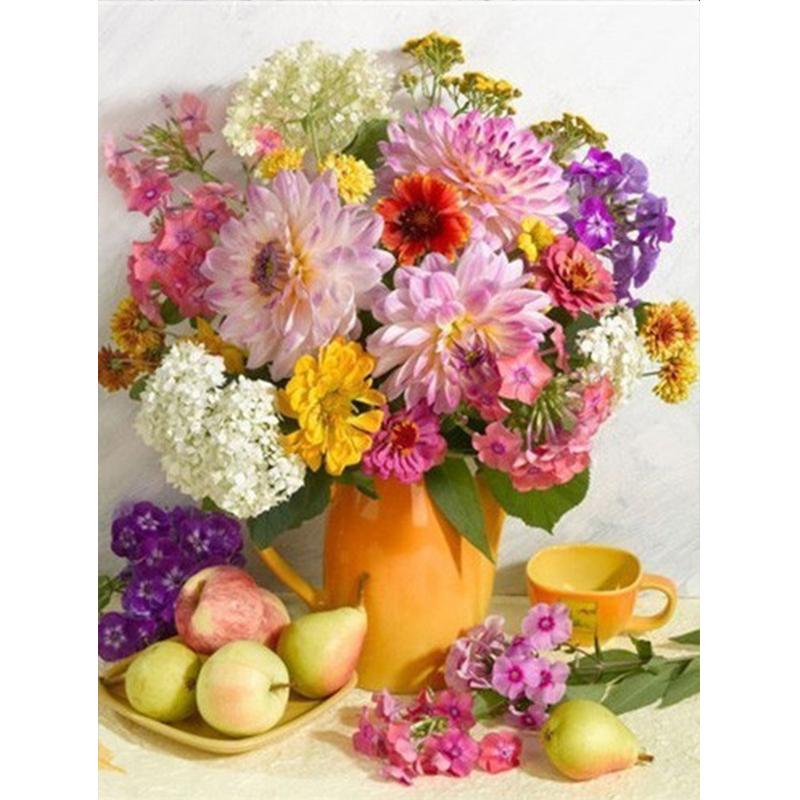 5D Алмазная картина Сиреневая вышивка Подсолнух Мозаика Дейзи Вышивка крестом Окно Домашнее искусство Настенный декор