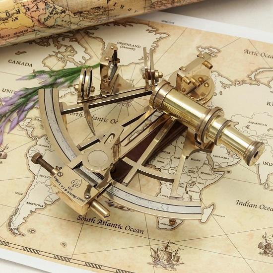 20,32 см Латунный Морской Золотой Секстант Навигационный Прибор Морская Навигация Астролябия Морской Прибор Подарок Для Папы