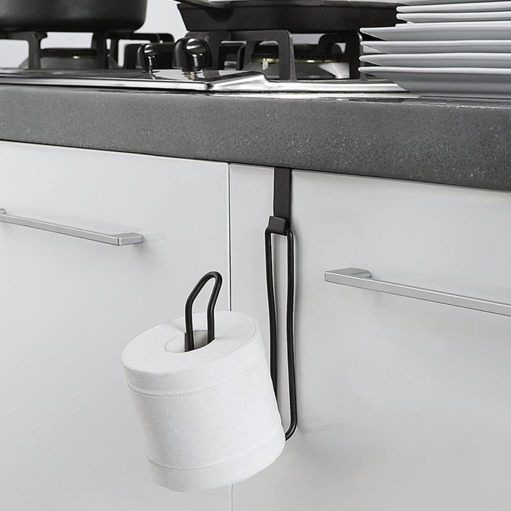 1Pc Iron Toilet Roll Paper Holder Organizer Wall Mount Storage Stand Kitchen Bathroom No Drill Tissue Towel Dispenser