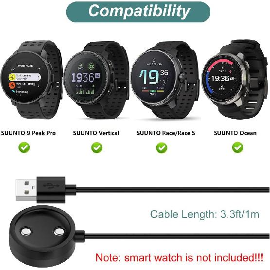 Зарядная станция, совместимая с SUUNTO 9 Peak Pro, SUUNTO Vertical, SUUNTO Race, Race S и SUUNTO Ocean, портативная магнитная сменная подставка для зарядки