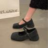 French Mary Jane Single Shoes Women's 2025 Spring New British Style Thick Heel Late Evening Wind Temperament High Heel Small Leather Shoes Women