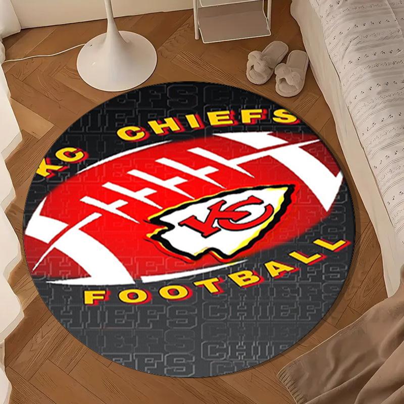 Kansas City Chiefs Pattern Round mat, Anti-slip Circle Carpet Chair rug For livingroom,Bedroom, doormat home decor Gift Christmas Gifts