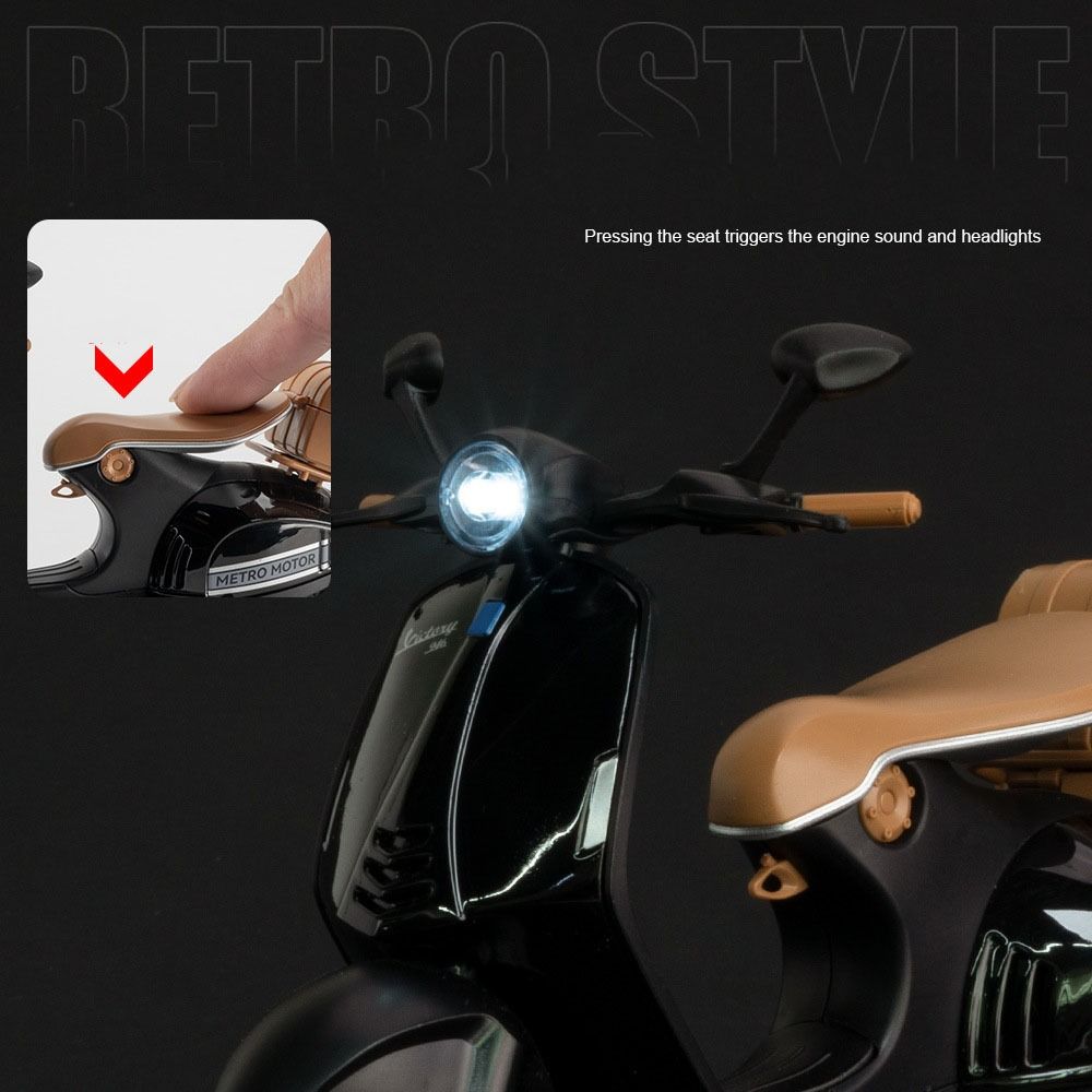 Diecasts Vehicle Retro Motorcycles Cars Toys Zinc Zinc Alloy Vehicles Light Music Toy Home Decoration