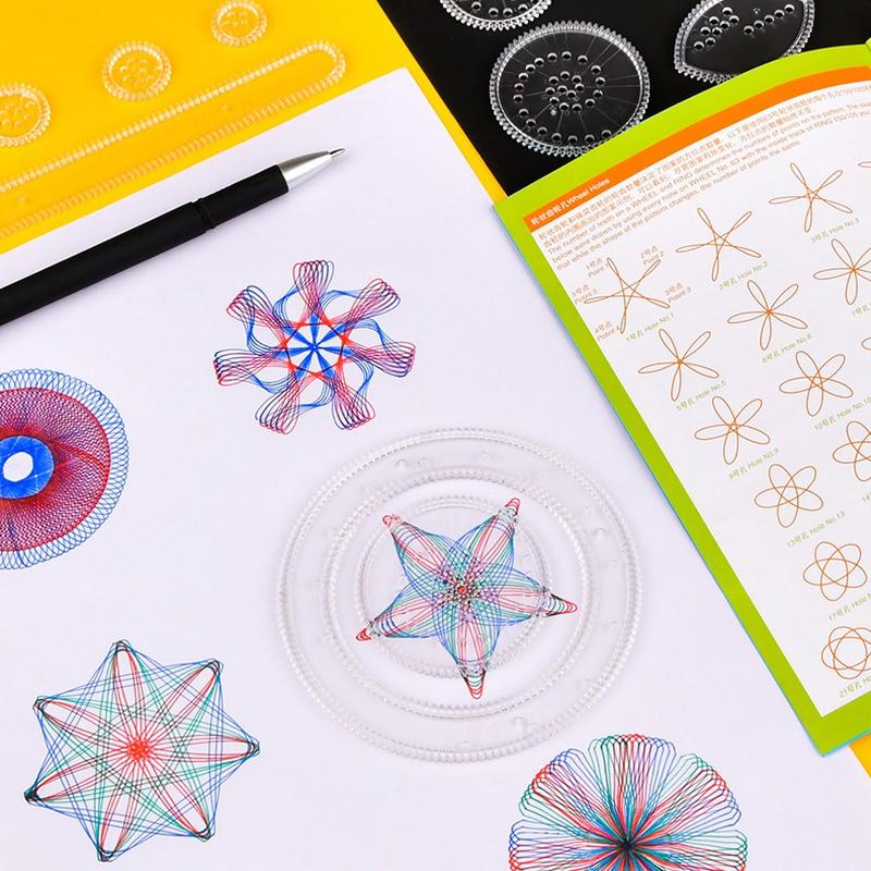 27 Pcs Tin Draw Drawing Art Original Spirograph Design Set Craft Create Kids Toy