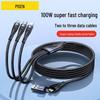 PISEN 100W 3-in-1 Super Fast Charging Cable for Mobile Phones and Notebooks