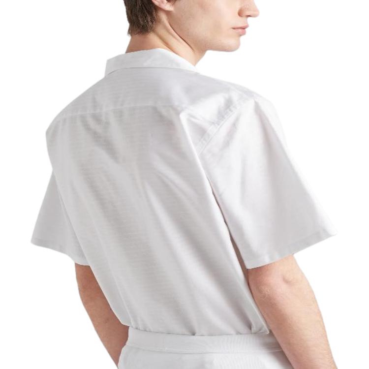 PRADA Shirts Men's White Moderate Other UCS414-1VJP-F0009-S-221