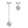 Womens Korean Fashion 925 Silver Plated Anti-allergy Square Zircon Crystal Rubik's Cube Candy Bows Dangle Drop Earrings Female Ear Jewelry Xmas Gift