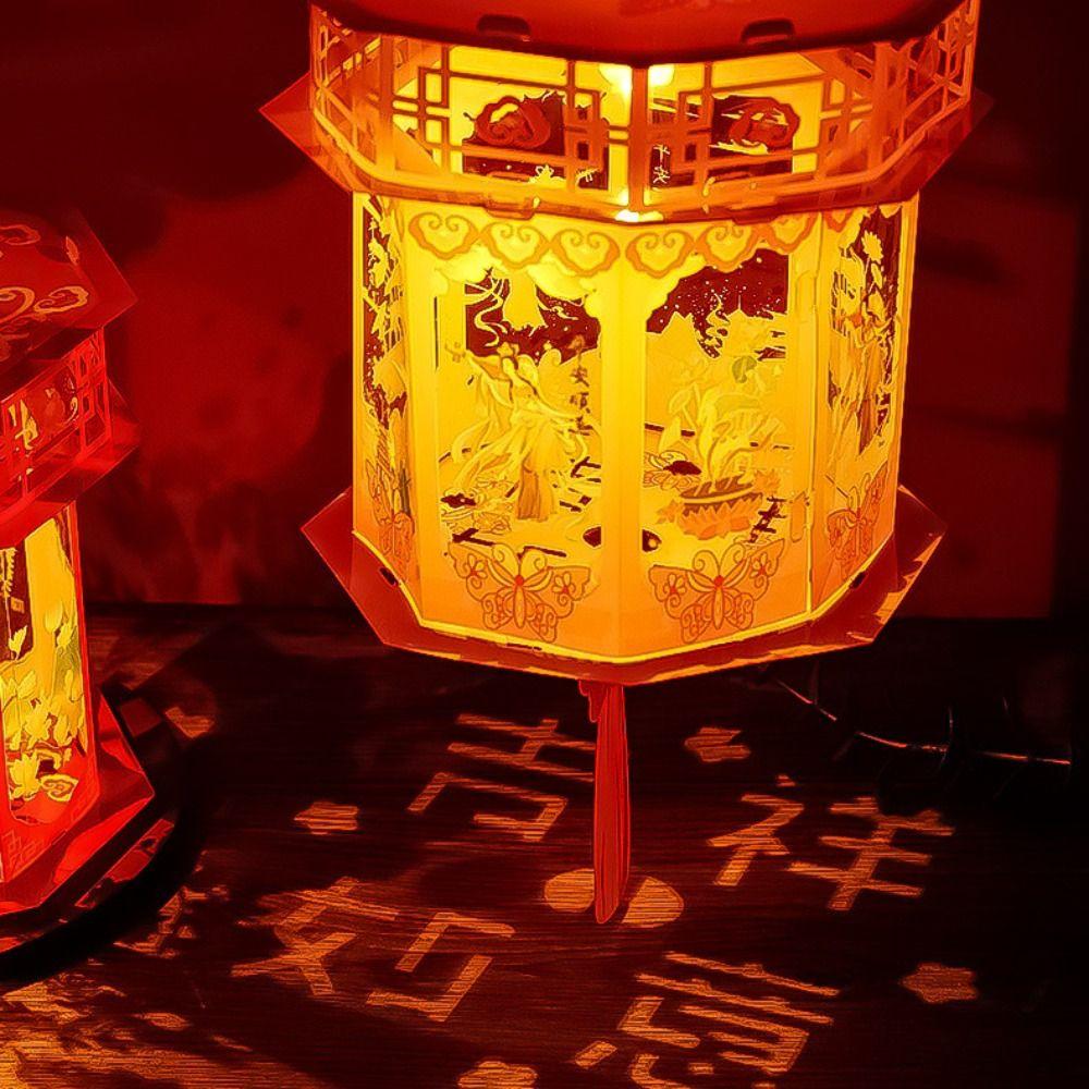 Good Luck Chinese Style Lantern Blessings Glowing Handheld Lantern  Spring Festival