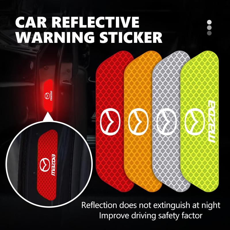 For Mazda Car Door Reflective Sticker Safety Open Warning Reflect Tape CX9 MX5 RX8 Axela Demio Atenza MS GJI GH BK MP