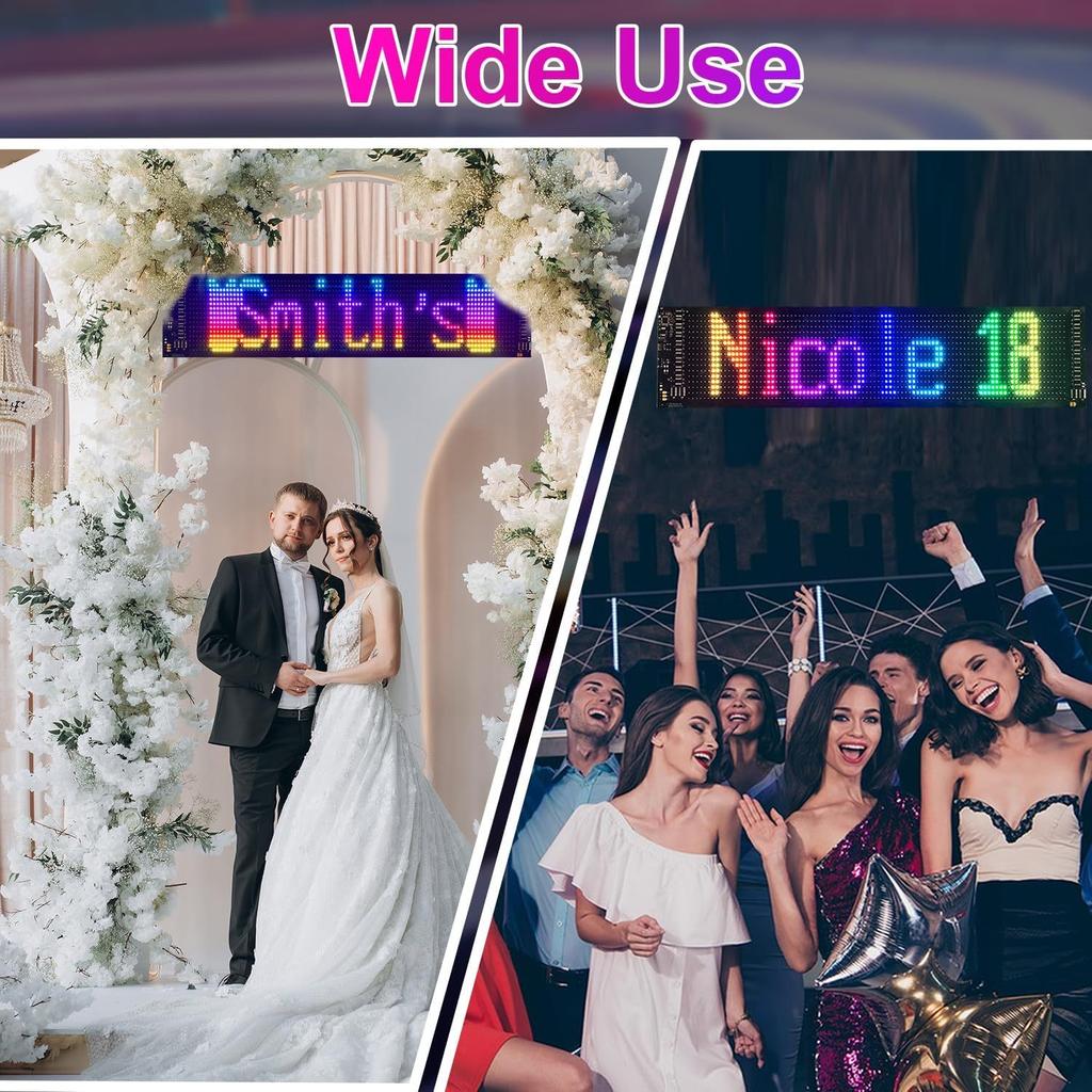 Программируемая светодиодная матричная панель USB 5 В, гибкий бегущий дисплей, дистанционное управление через приложение, экран для анимации текста, для окна автомобиля, магазина, бара