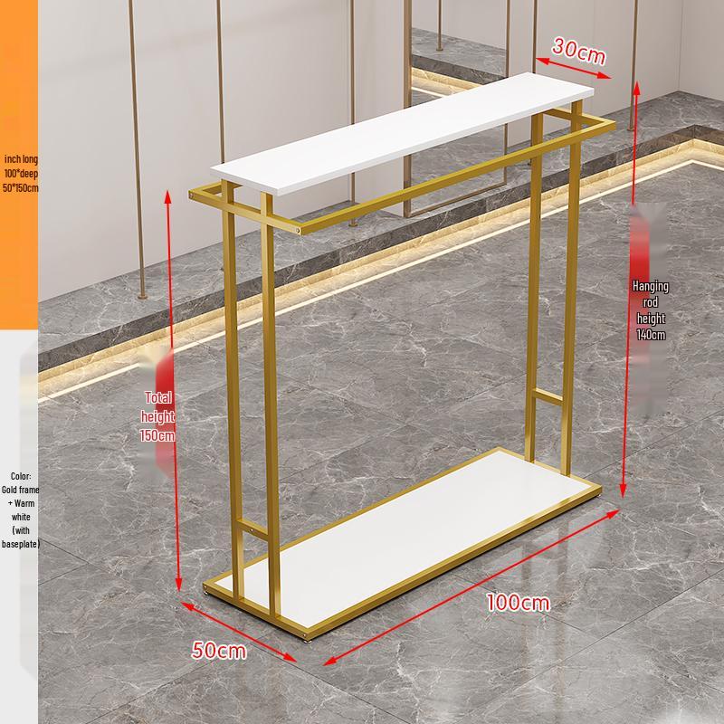 Double-Row Floor-Standing Clothing Display Rack with Pants Storage