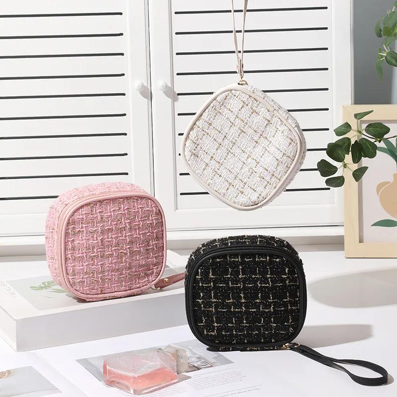 Простая мини-сумка для хранения косметики, женская портативная помада, ключ, монета, органайзер для линии передачи данных, сумка для салфеток для девочек