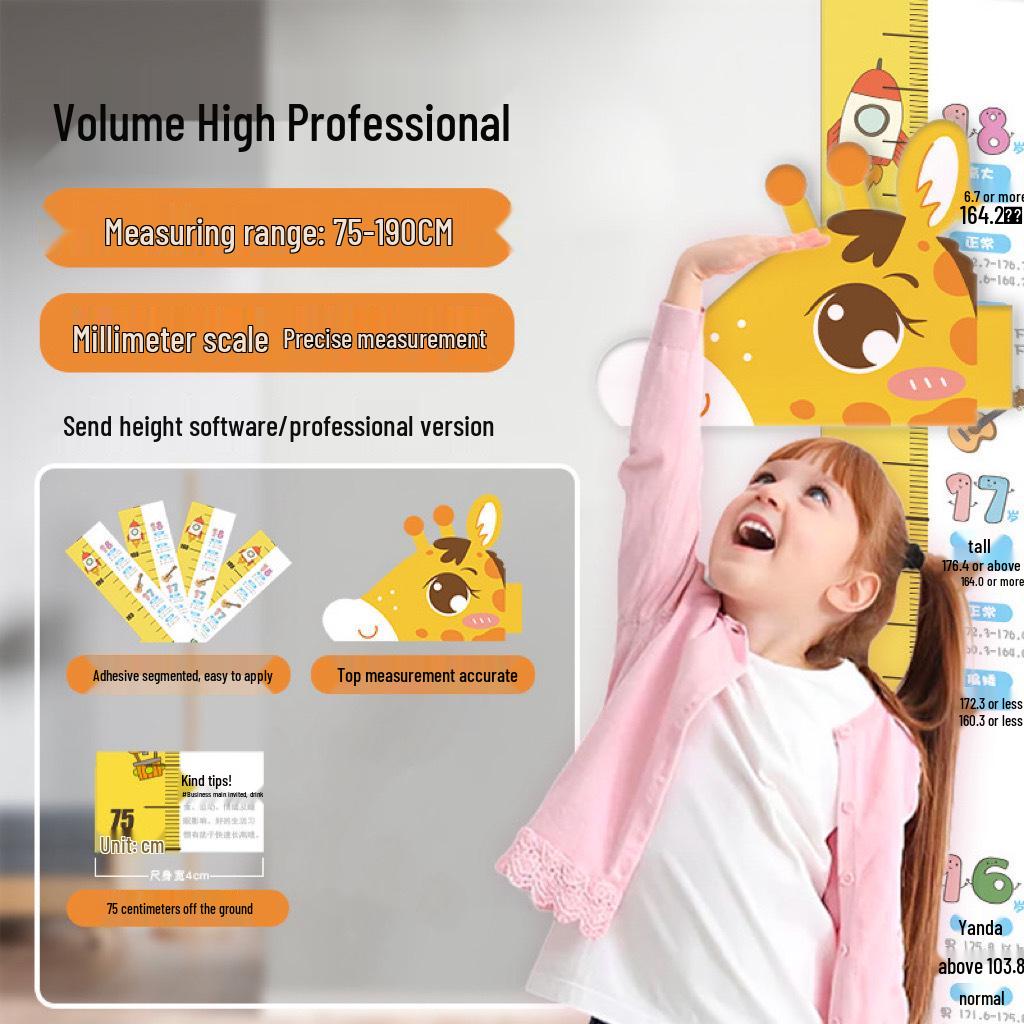 3D Giraffe EVA Magnetic Height Chart for Children's Room