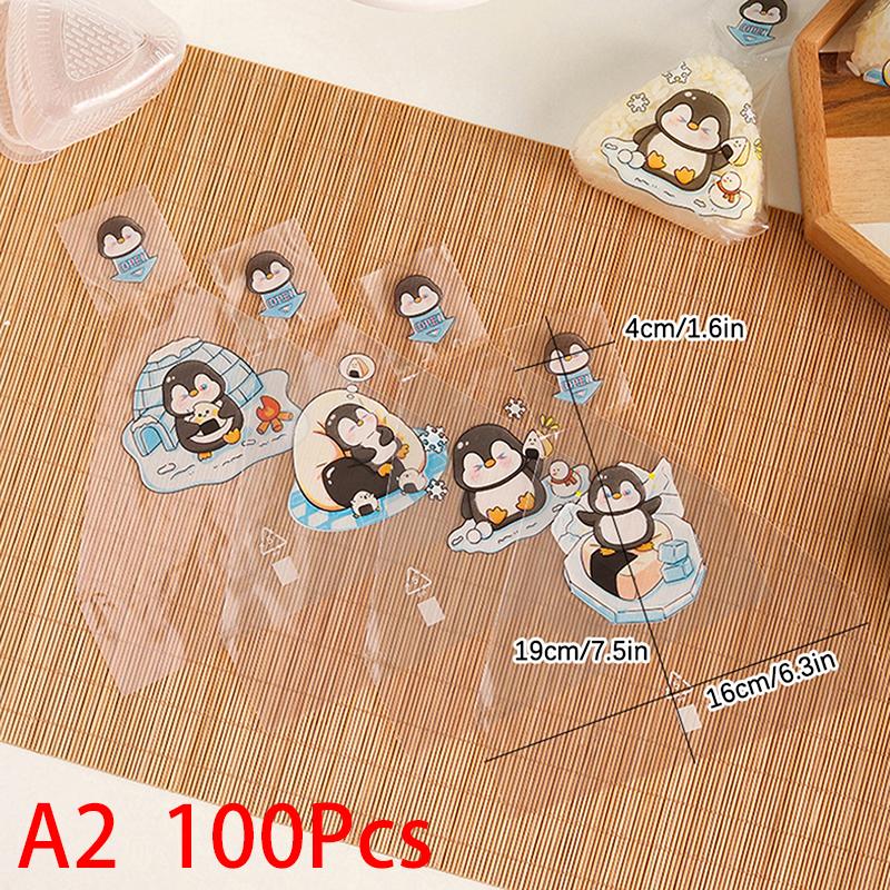 100 шт., симпатичный мультяшный треугольный пакет для упаковки рисовых шариков, водоросли, онигири, суши, инструменты, принадлежности для бэнто