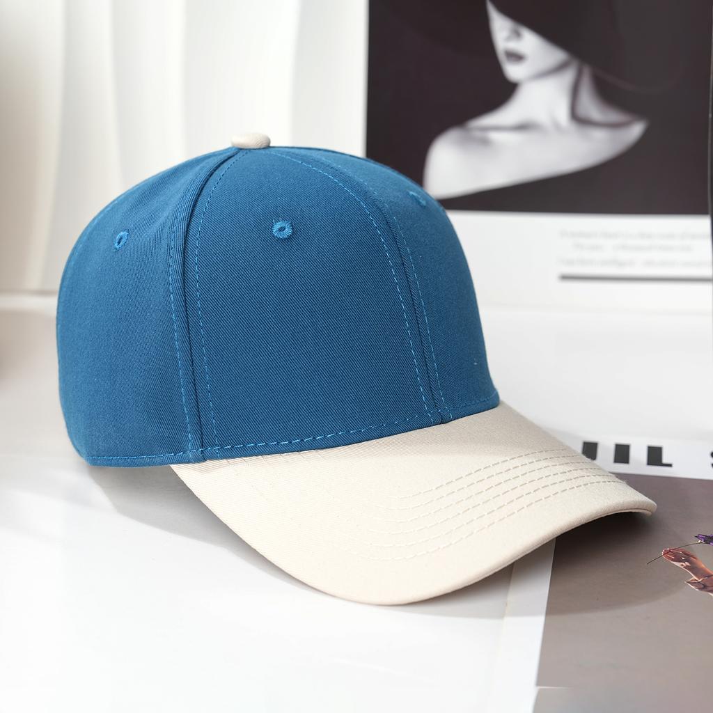 Cotton hard top color matching baseball cap Fashion commuter versatile casual cap Student hat Outdoor baseball cap