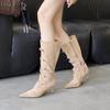 2025 осень и зима новая европейская и американская замшевая обувь с острым носком на высоком каблуке, темпераментная, французская мода, сексуальные красивые женские ботинки