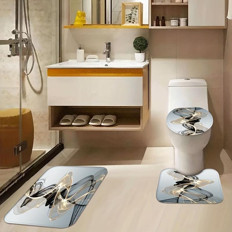 4 шт., набор занавесок для душа с узором современного искусства с 12 крючками, нескользящие коврики, крышка для унитаза и коврик для ванной, водонепроницаемая занавеска для душа, ванная комната