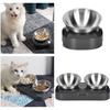 Миски для кошачьей еды с регулируемой высотой, антирвотная нержавеющая сталь для кошек и собак, способствует формированию здоровых привычек питания