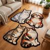 2D Flat Cat Carpet Non-slip Room Floor Rug New Animal Doormat  Bedroom Living Room Decor