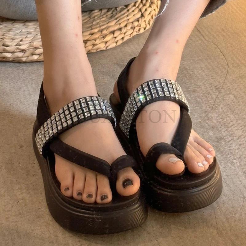 Женские сандалии Летняя обувь Обувь на платформе с ремешком Женские балетки с открытым носком Повседневные Сандалии из натуральной кожи Женские Тапочки