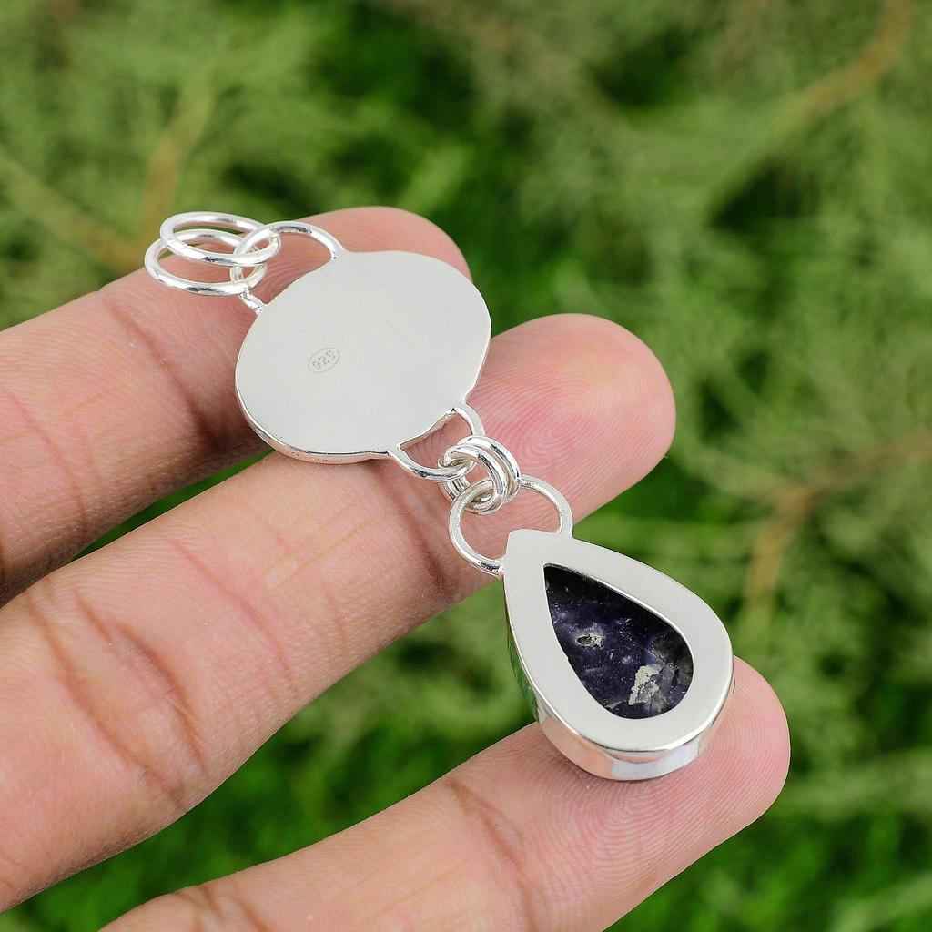 Thanks Giving Day Sale 925 Sterling Silver Tiffany Jasper Gemstone Bezel Pendant