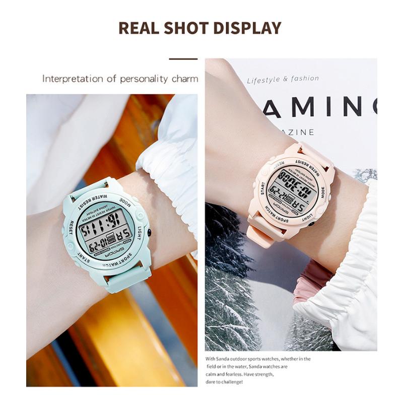 SANDA Новые студенческие спортивные электронные часы, мужские молодежные многофункциональные уличные часы, часы для мальчиков