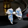 Women's Light Luxury Design Elegant Bow Brooch Fashionable And Versatile Inlaid Zircon Niche Design Brooch Daily Accessories