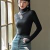 Весенне-осенняя женская блузка с высоким воротником, нижняя рубашка, женский тонкий модный свитер с внутренней стороны, трикотаж, топы с длинными рукавами