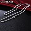 40-75cm 925 Sterling Silver Rope Chain 3mm Fashion Cute Women Men Link Necklace Jewelry