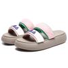 Fila Donut Fashion Versatile Thick Sole Casual Velcro Antibacterial Slide Sandals Women Sandals White Silver Pink F12W221503FGS