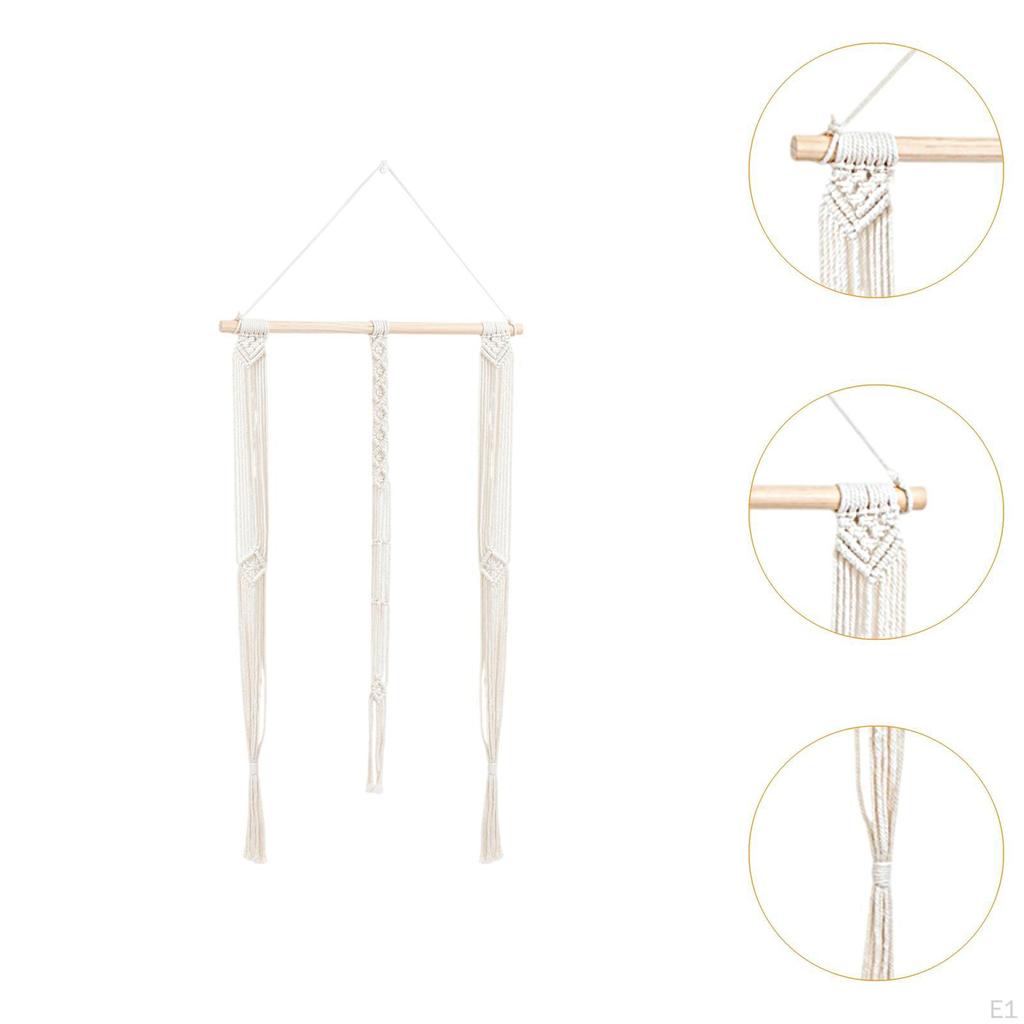 Hand Woven Macrame Wall Hat Hanger Cowboy Organizer Multipurpose for Wide Brim Hats Bohemian