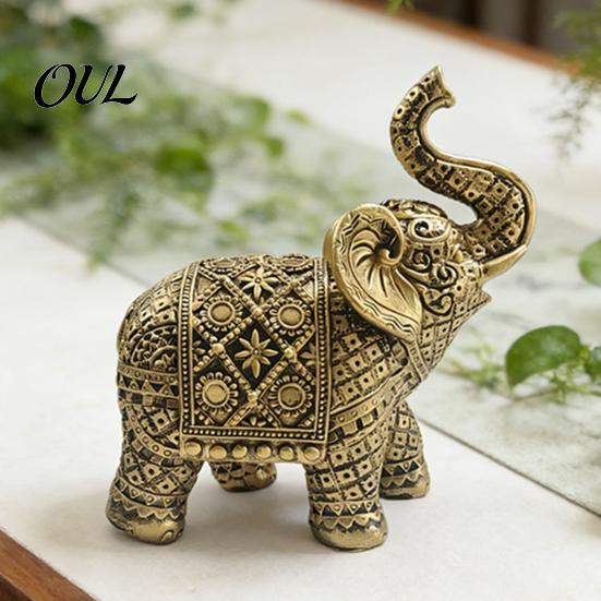 Entryway Interior Ornament Elephant Figurine, Luck Charm Sculpture, Versatile Indoor Outdoor Decor for Statue Car Tabletop Living Room Office,