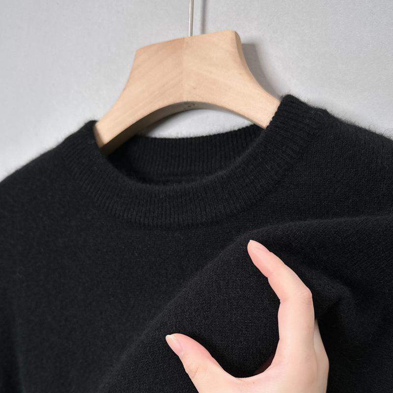 Autumn And Winter New Trendy Round Neck Men's Casual Solid Color Inner Warm Base Sweater Sweater Men's Clothing
