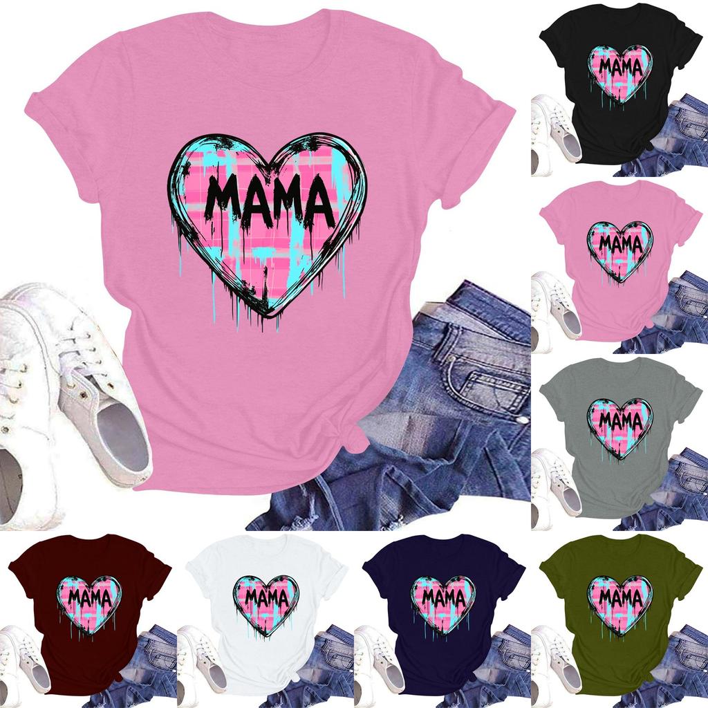 Женская повседневная футболка с круглым вырезом и короткими рукавами с принтом