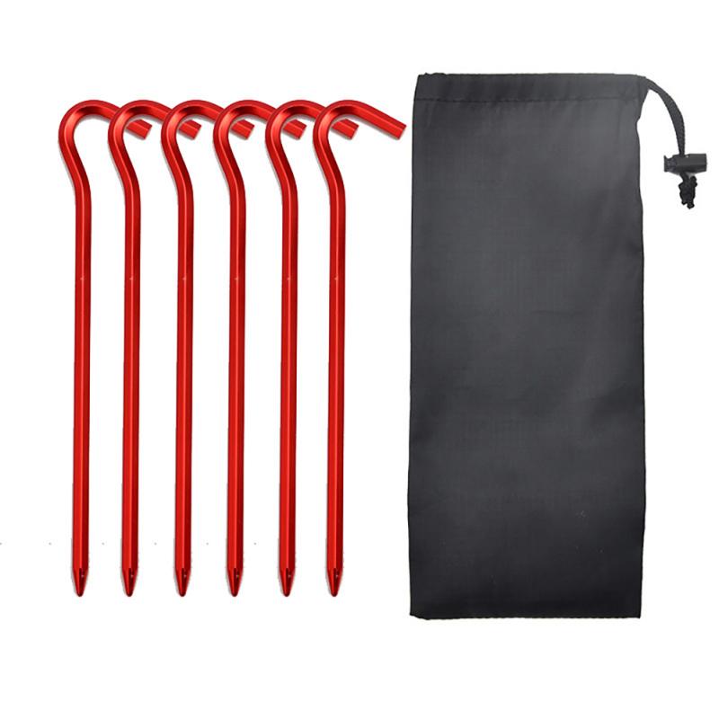 Палаточные колышки из алюминиевого сплава, грунтовые гвозди с пряжками для ветрозащитной веревки, набор для гамака, кемпинга, тента