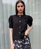 Двусторонняя льняная черная блузка Demi Gnimonic_ Reversal Linen Black Bl