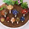 4Pcs Garden Mushrooms Decorations Ceramics Fairy Mushroom Ornaments Realistic Mushroom Sculpture Non-Fading Toadstool