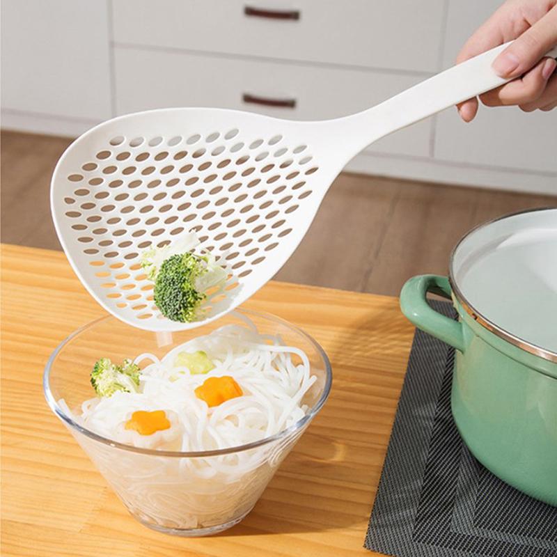 Plastic Skimmer Spoon With Handle Food Drain Shovel For Kitchen Cooking